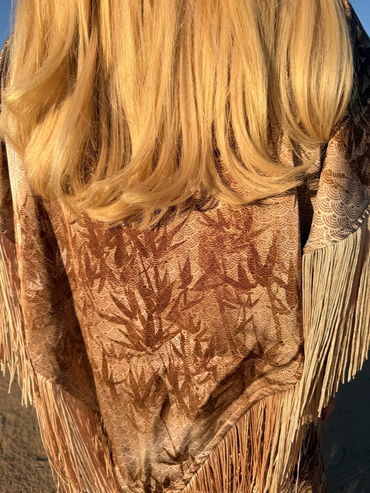 Spencer - Mocha Bamboo with Gold Fringe Set