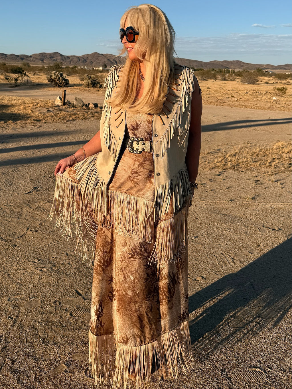 Spencer - Mocha Bamboo with Gold Fringe Set