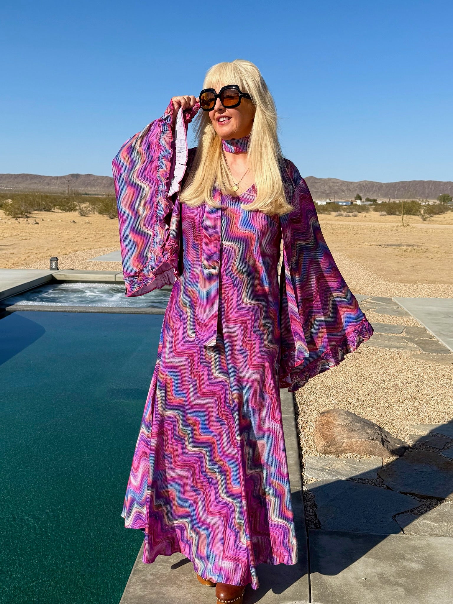 Stevie - Stevie Dress – Psychedelic Wave Print