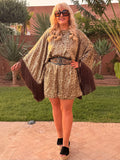 Vintage - Olive Mocha 70s Croc Sam Playsuit
