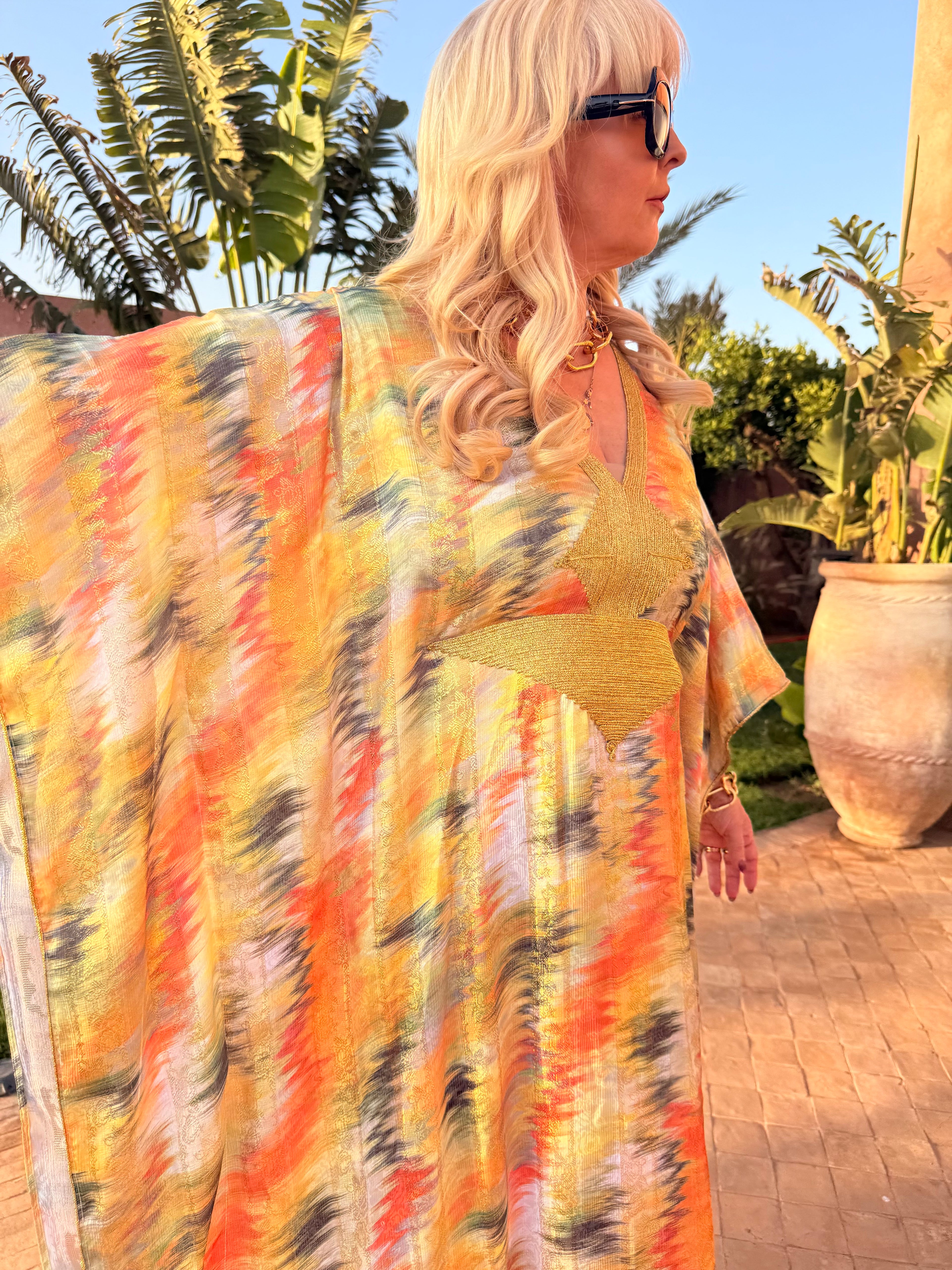Kaftan - Sunset Gold Ikat Maxi K