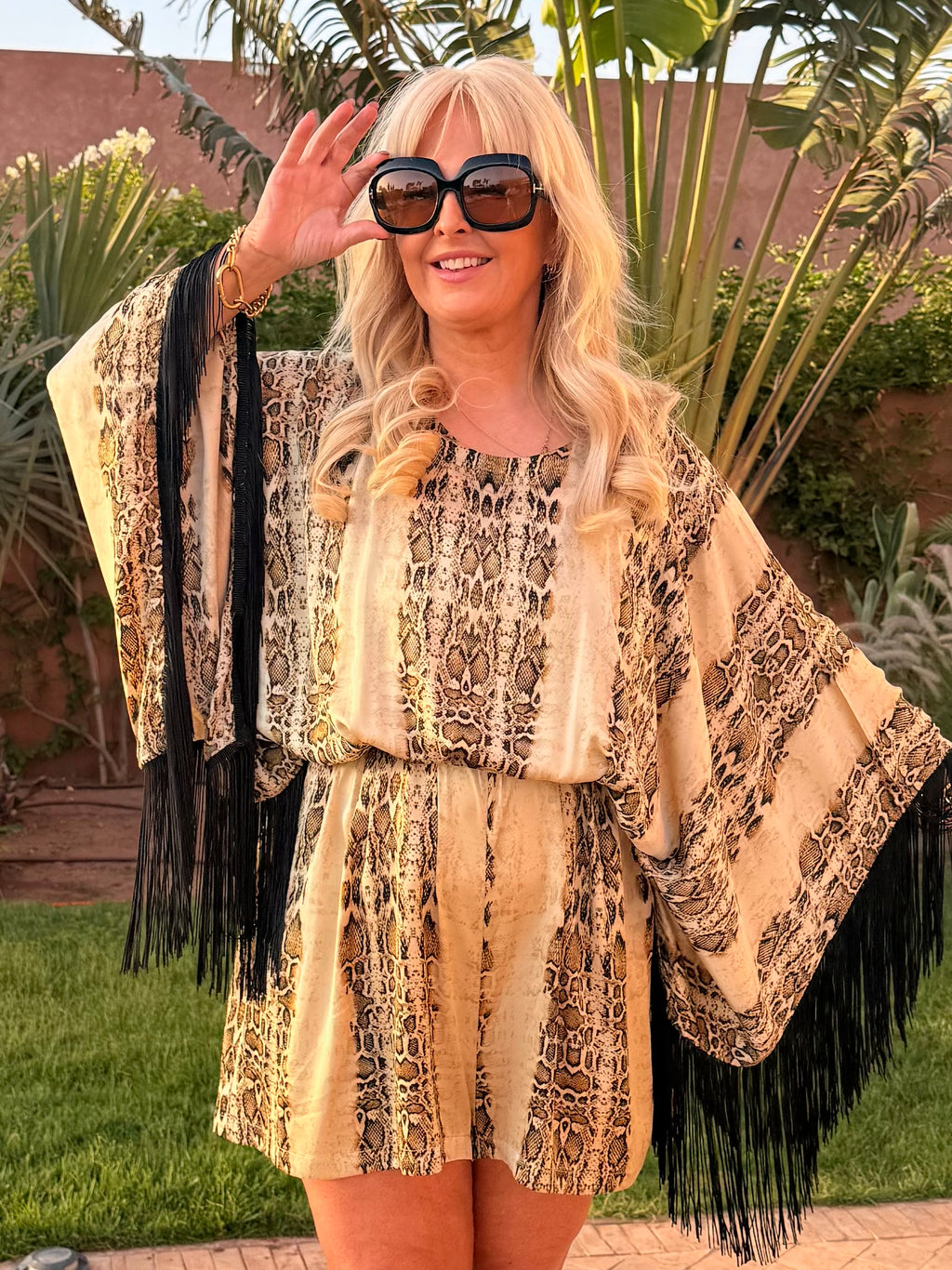 Sam Snake print Playsuit Jane’s Coachella outfit