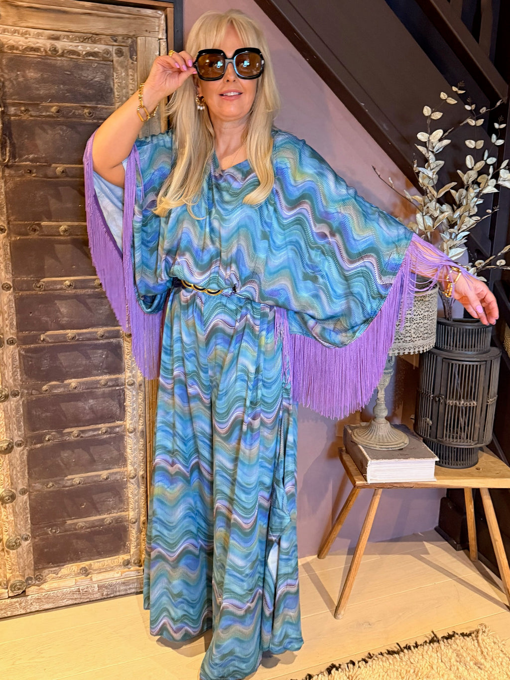 Salma - Multicolor Wave Silk Jumpsuit