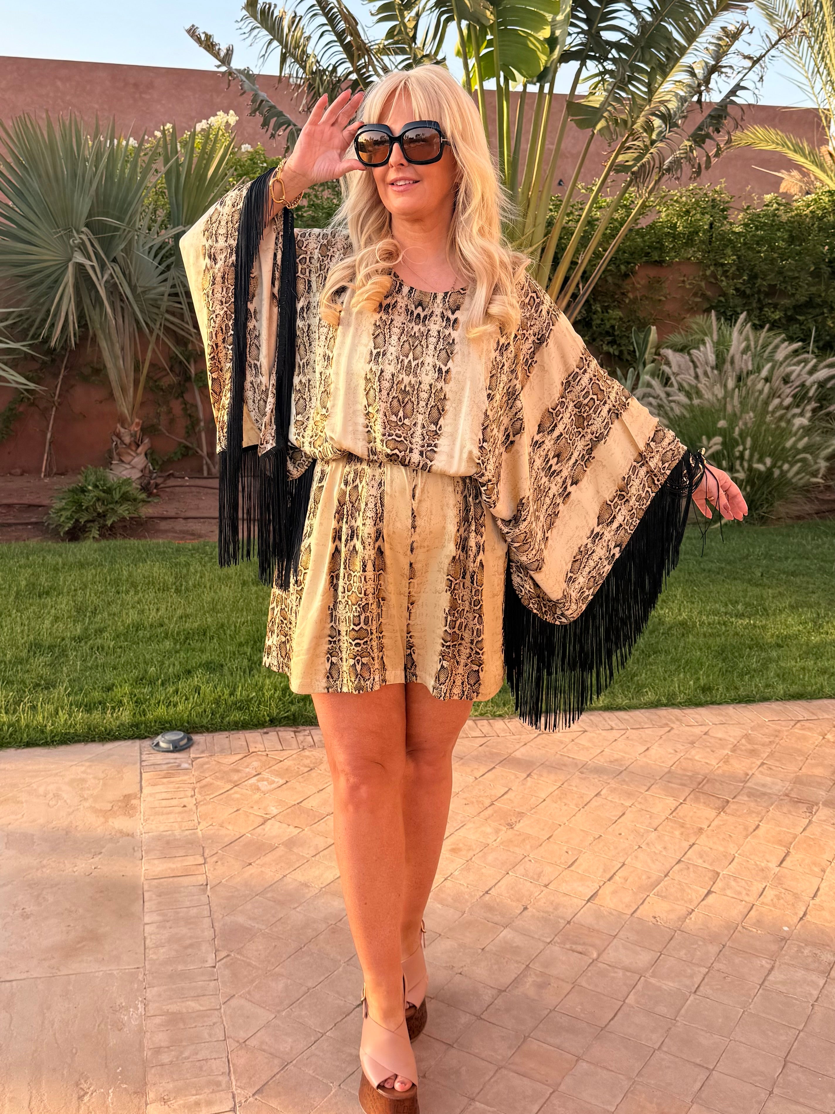 Sam Snake print Playsuit Jane’s Coachella outfit