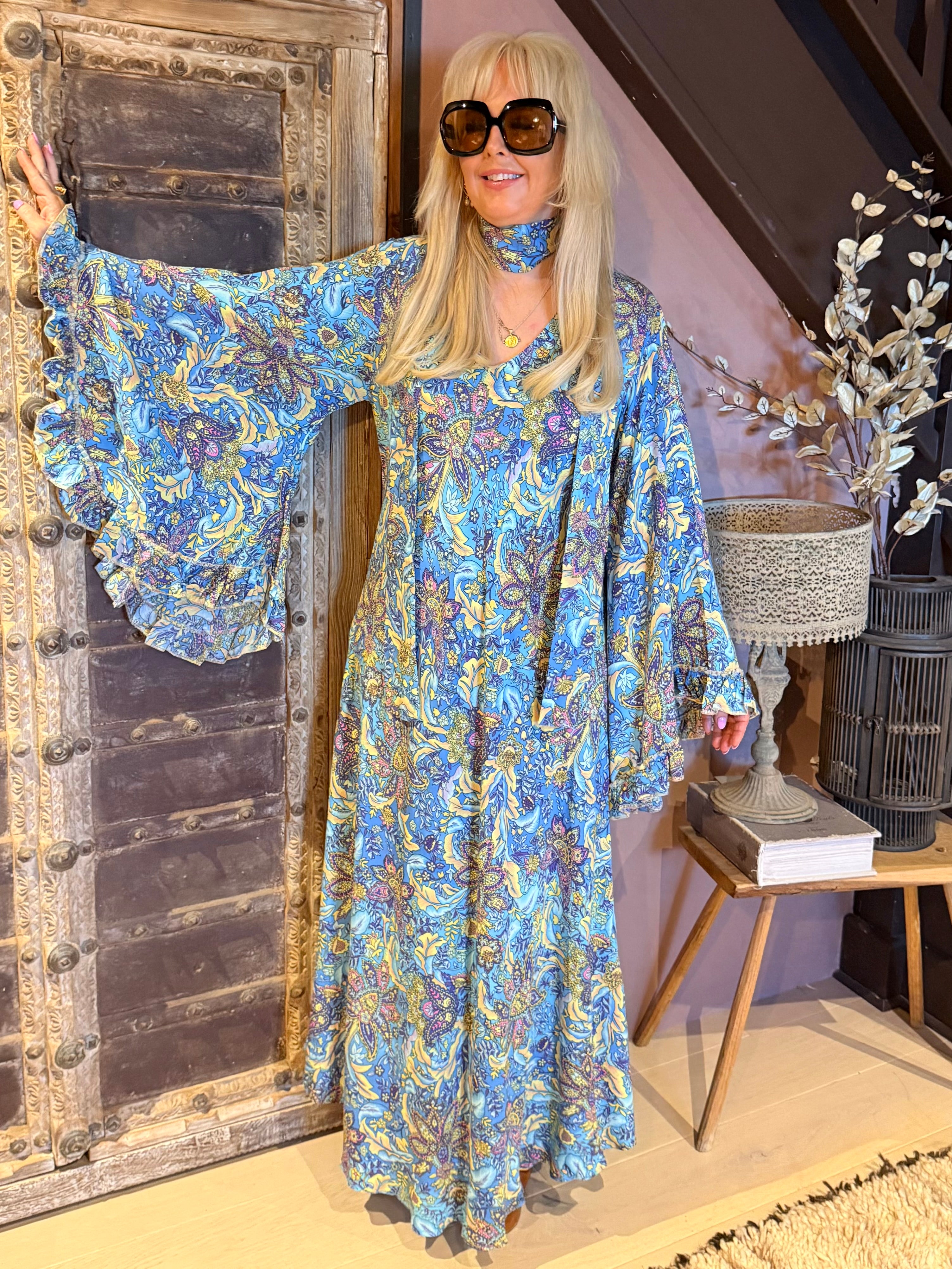 Stevie Dress — Bluebell Paisley