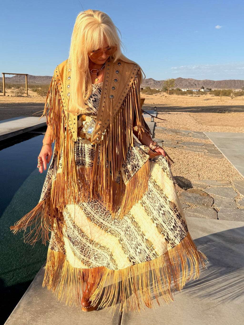 Spencer - Snake With Caramel Fringe Set