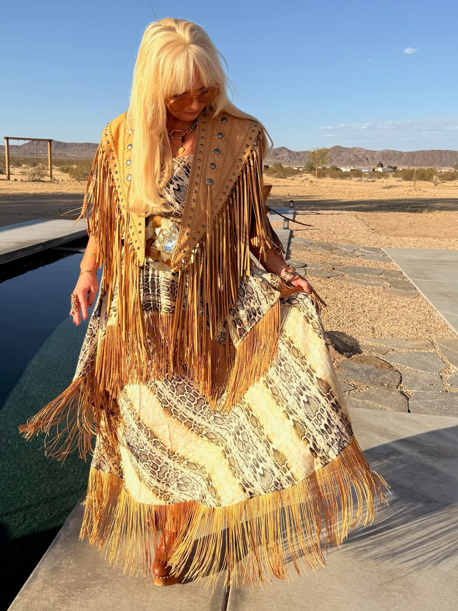Spencer - Snake With Caramel Fringe Set