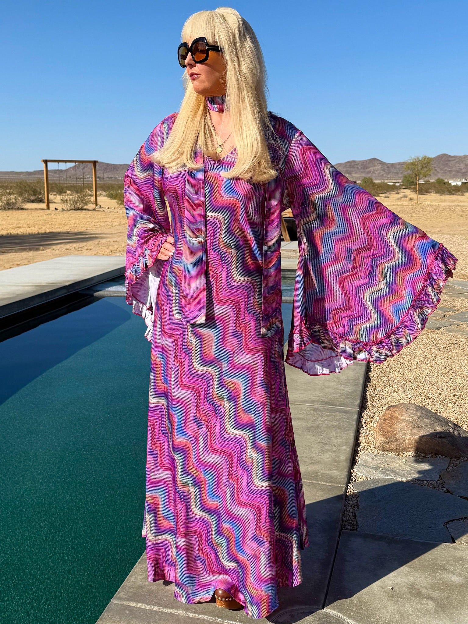 Stevie - Stevie Dress – Psychedelic Wave Print