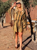 Sam - Lurex Gold Desert Stripe Fringe