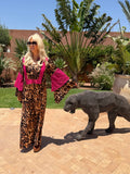 Dora - Pink Animal Print With Neon Lace