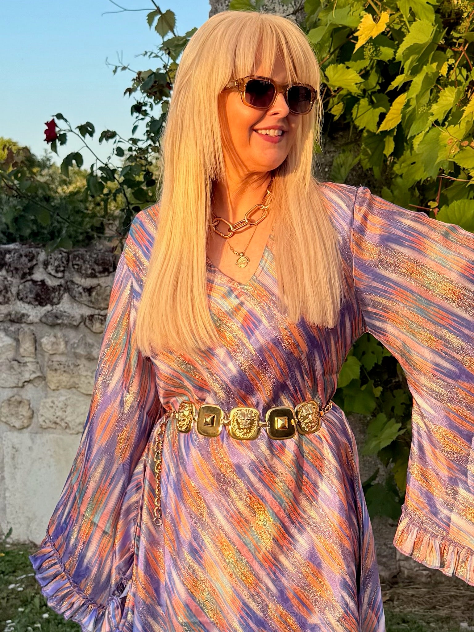 Short Stevie - Brushstroke Lilac with Gold