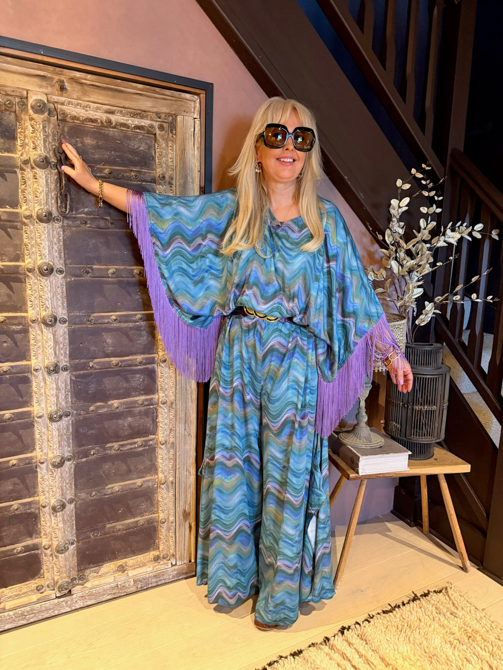 Salma - Multicolor Wave Silk Jumpsuit