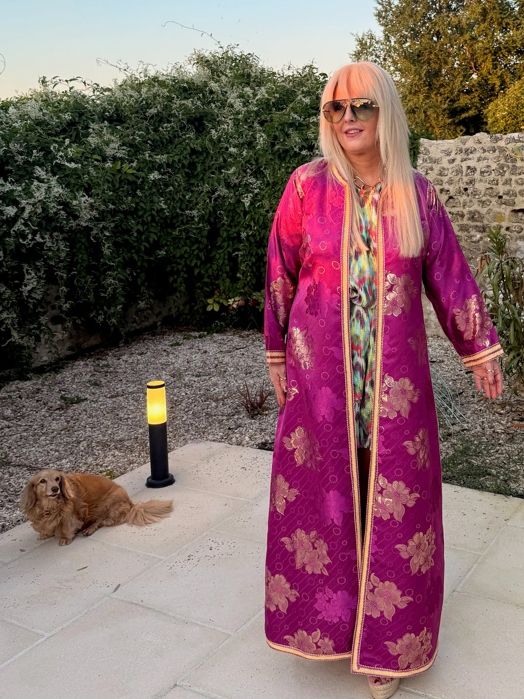 Vintage 1970s Purple And Gold Brocade Kimono Jacket