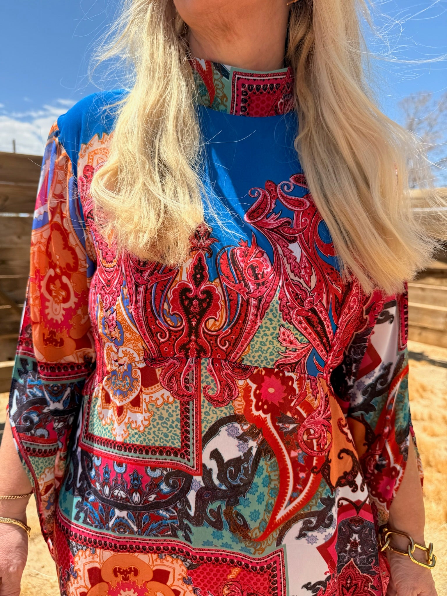 Kime - Blue & Red Paisley Patchwork