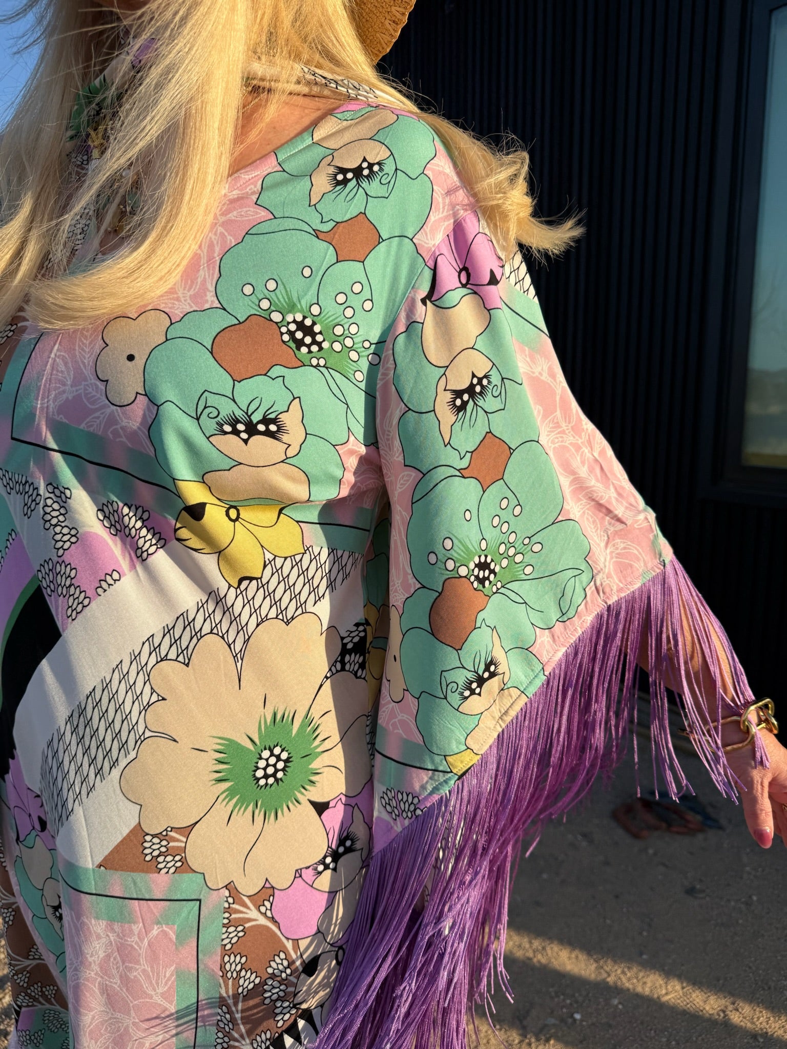 Stevie - Pastel Multi Print Fringed