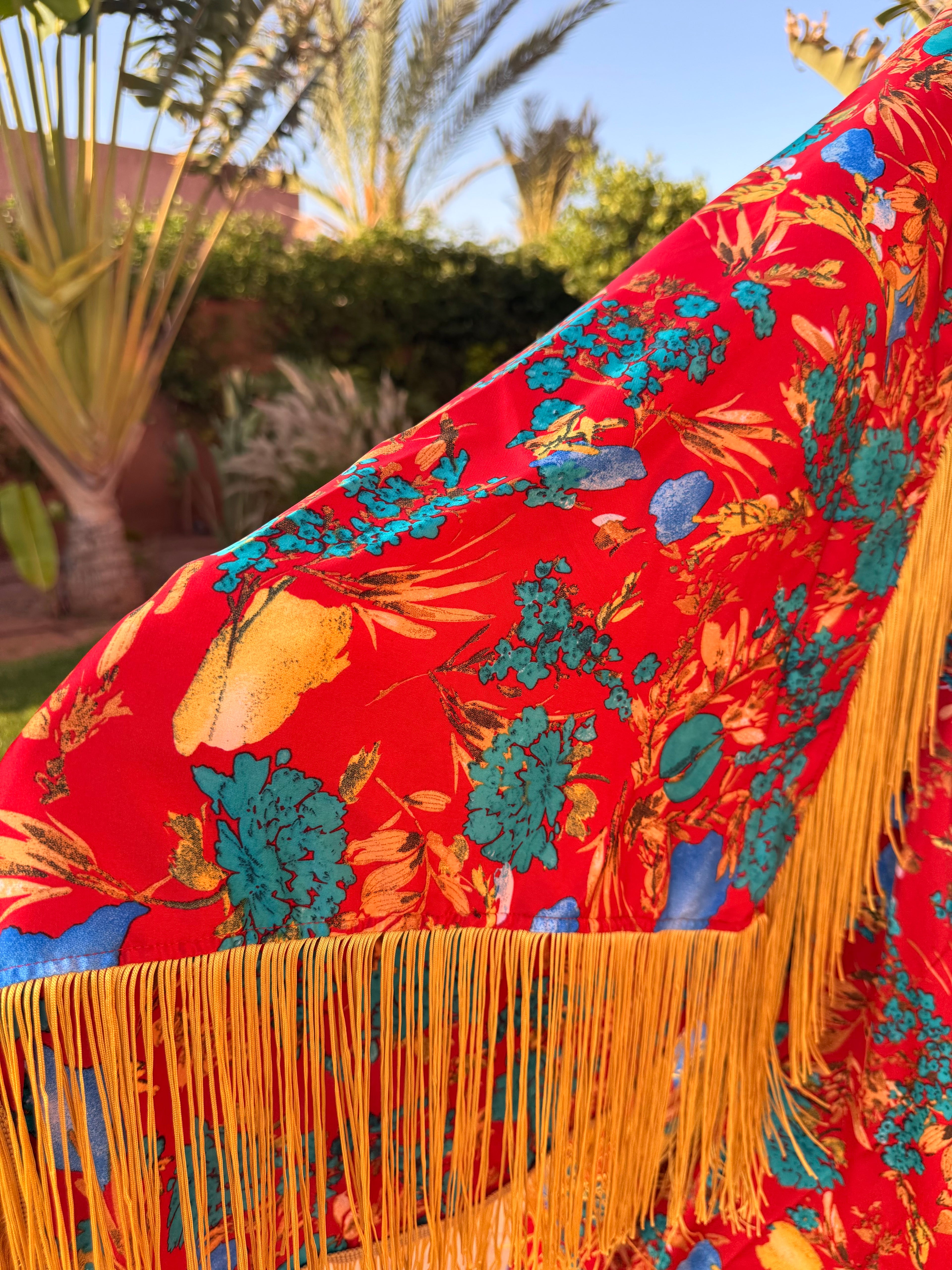 Chloe - Red & Teal Floral