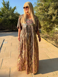 Vintage Rose Gold Metallic Brocade Kaftan