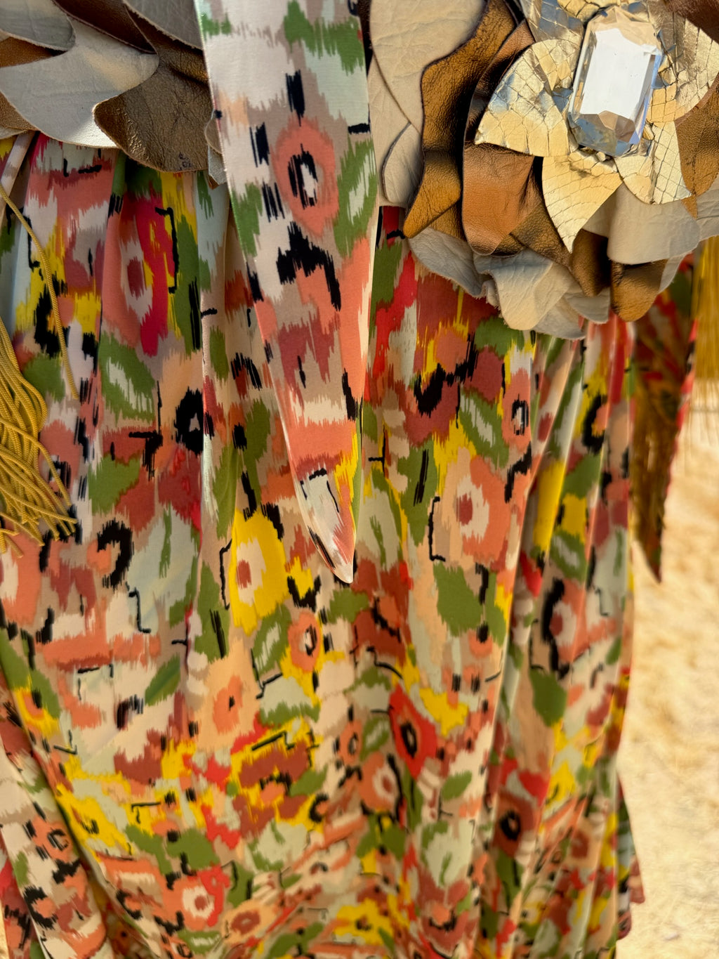 Salma Desert Bloom- Yellow Floral With Yellow fringes