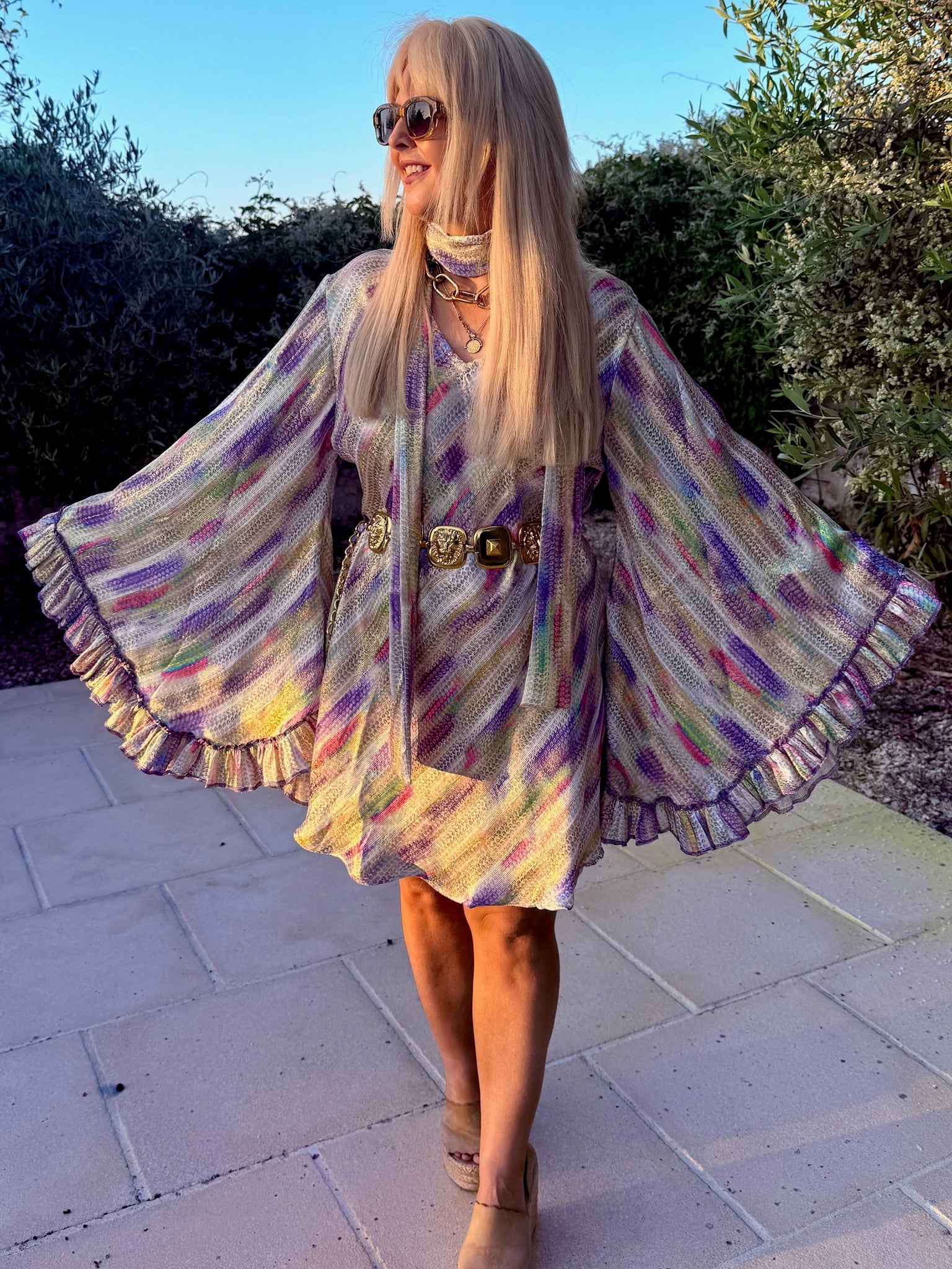 Short Stevie - Lilac Pastel with Gold Print