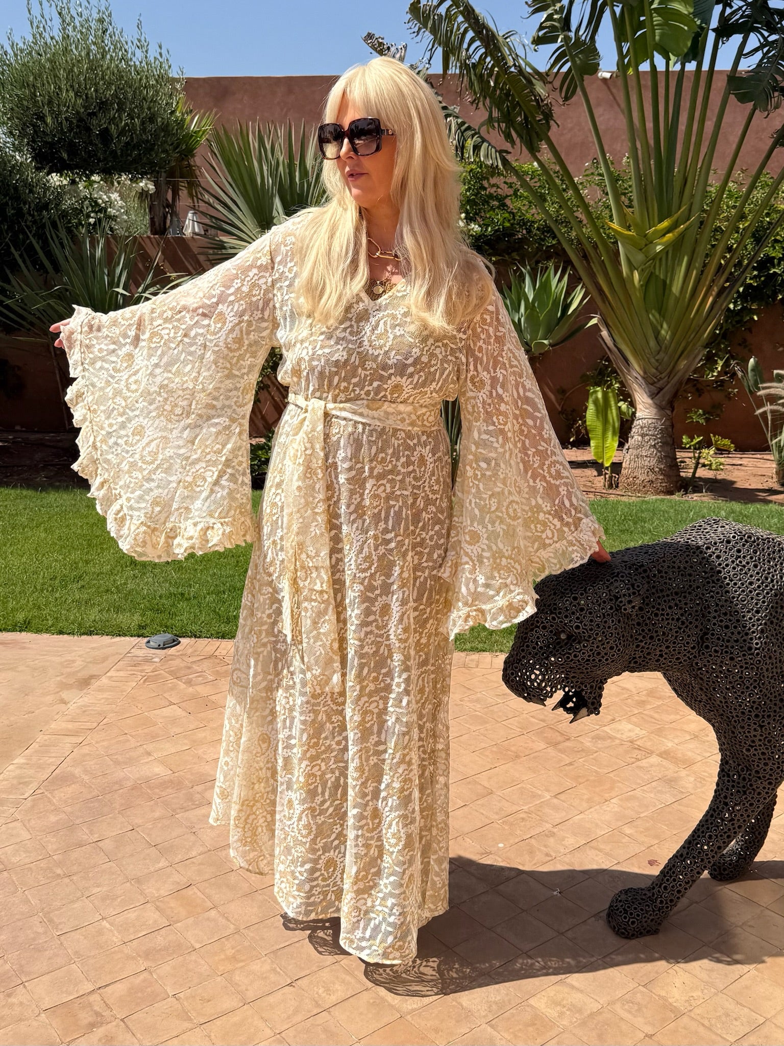 Stevie - Cream & Gold Lace