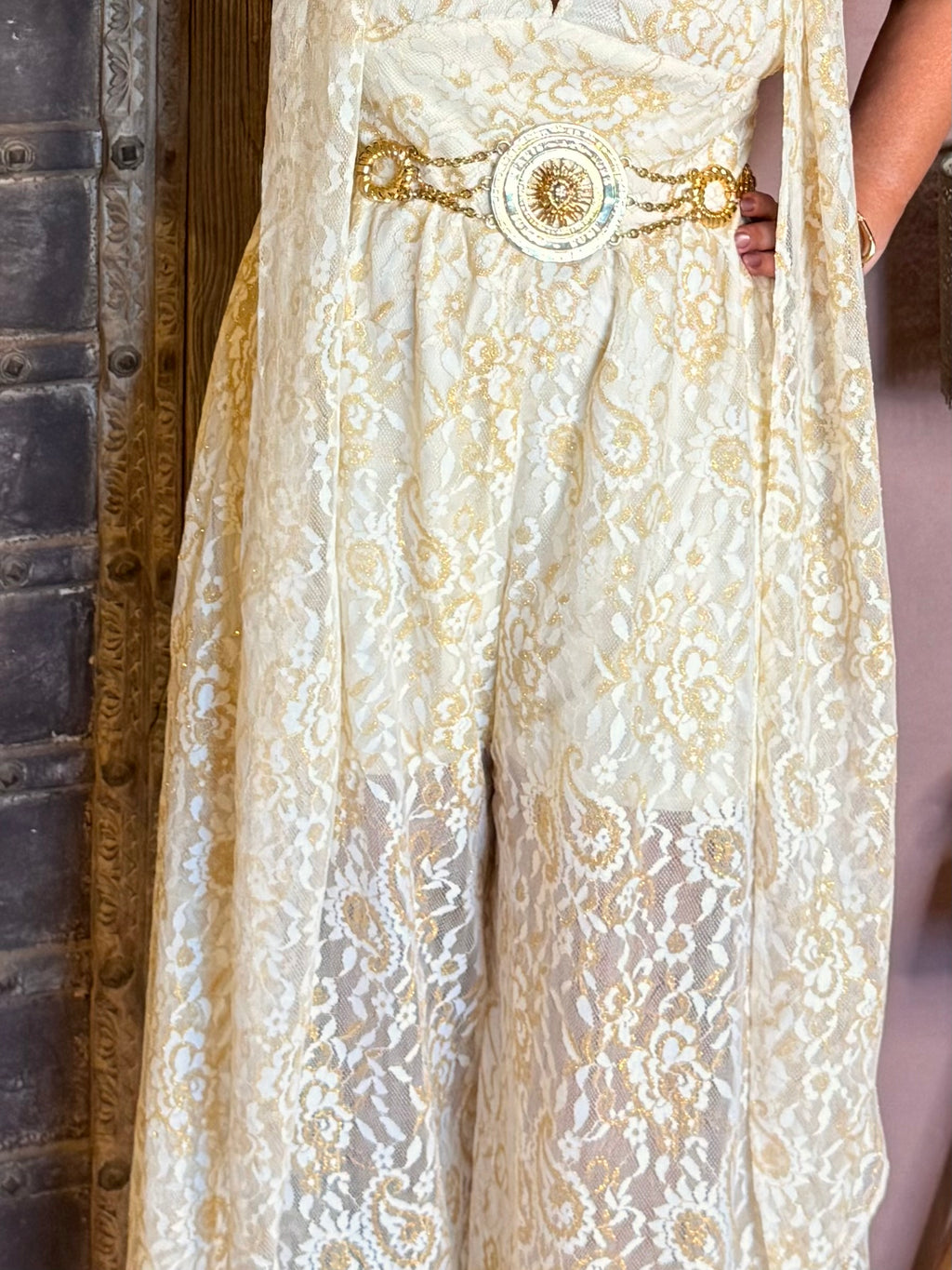 Caz - Cream Golden Sands Jumpsuit