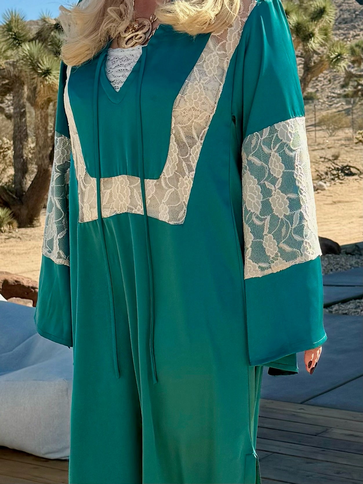 Dora - Jade Silk & Lace