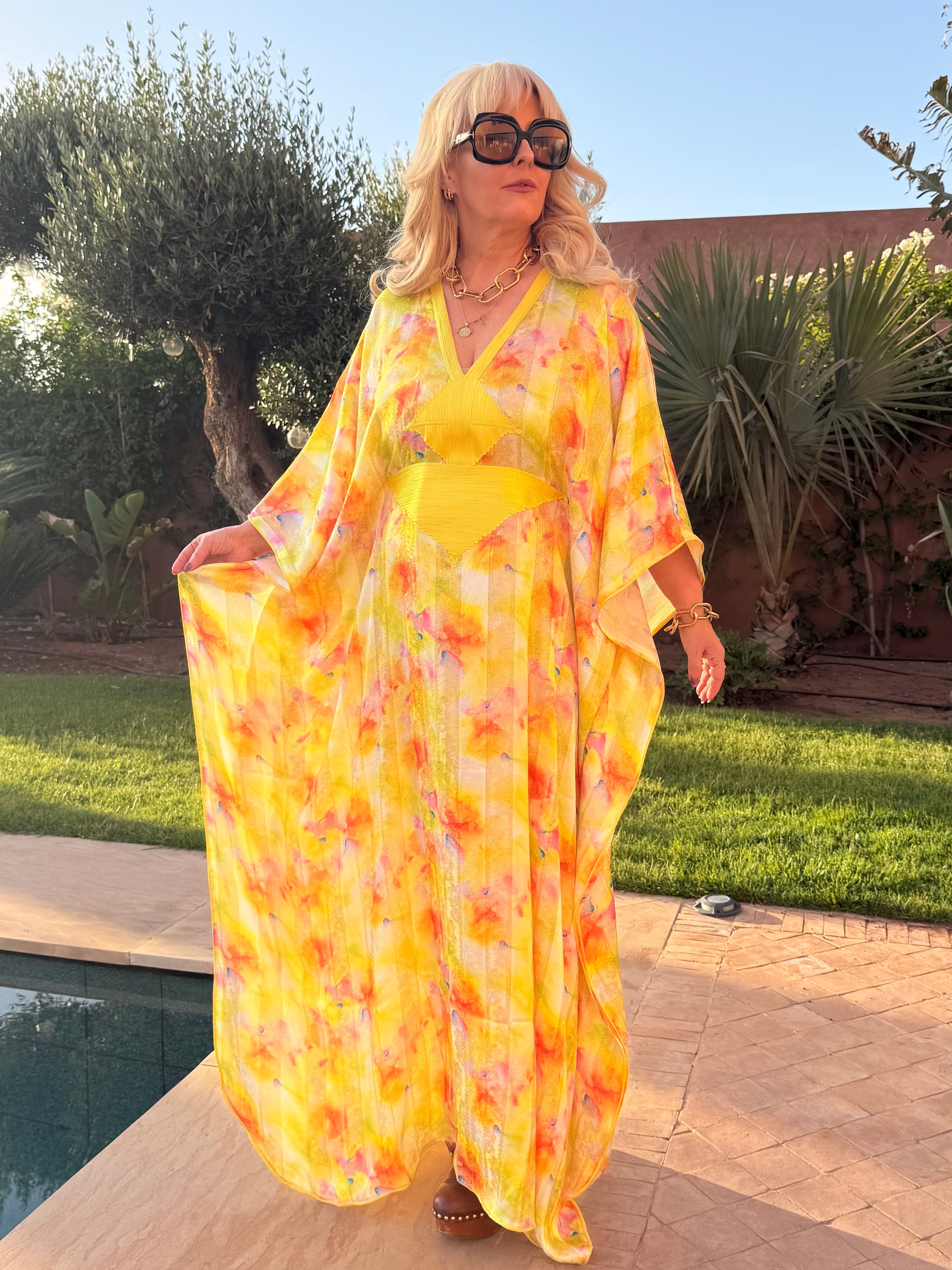 Kaftan - Sunshine Bloom embroidered Maxi