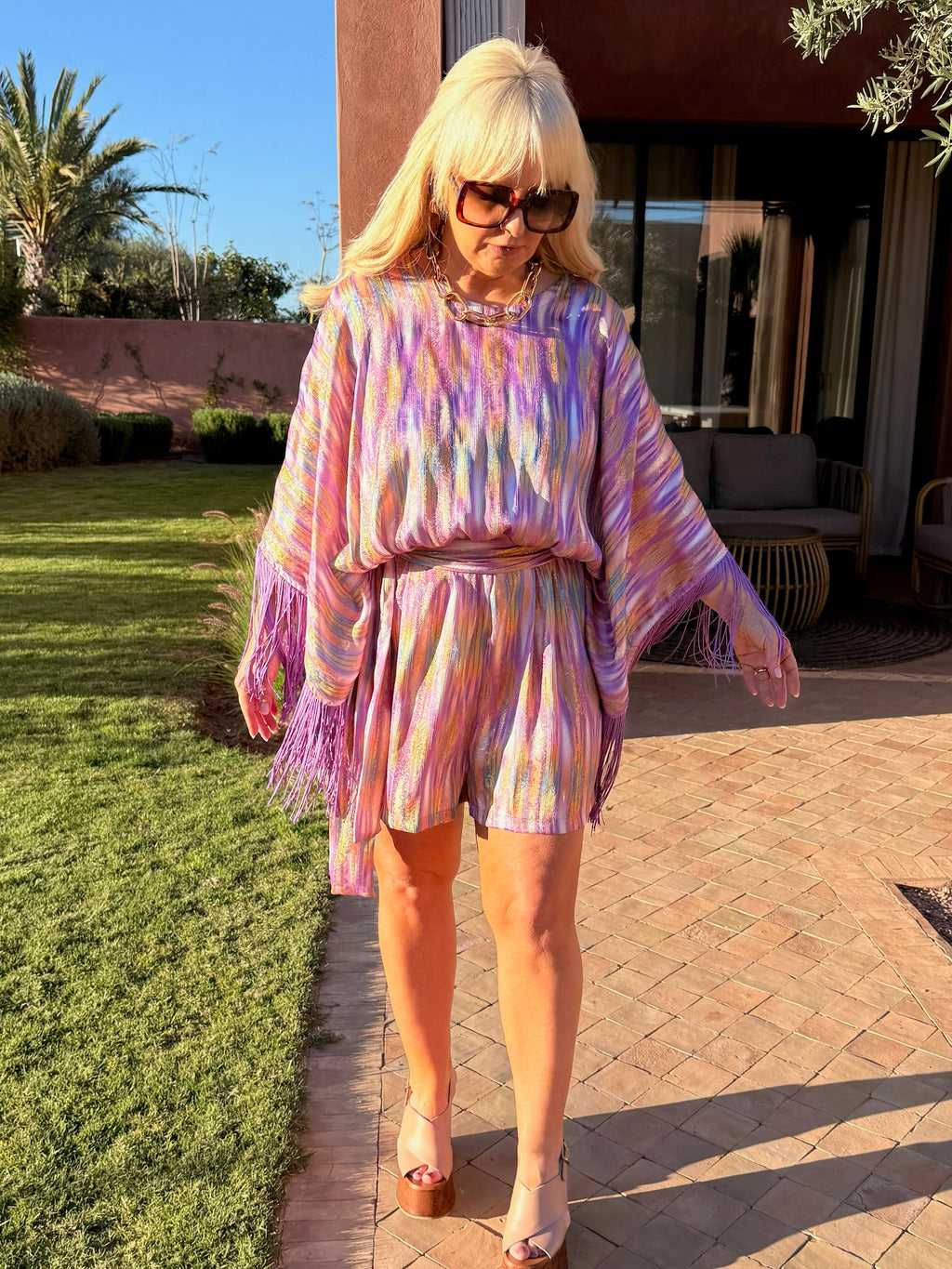 Sam - Lilac Metallic Fringe
