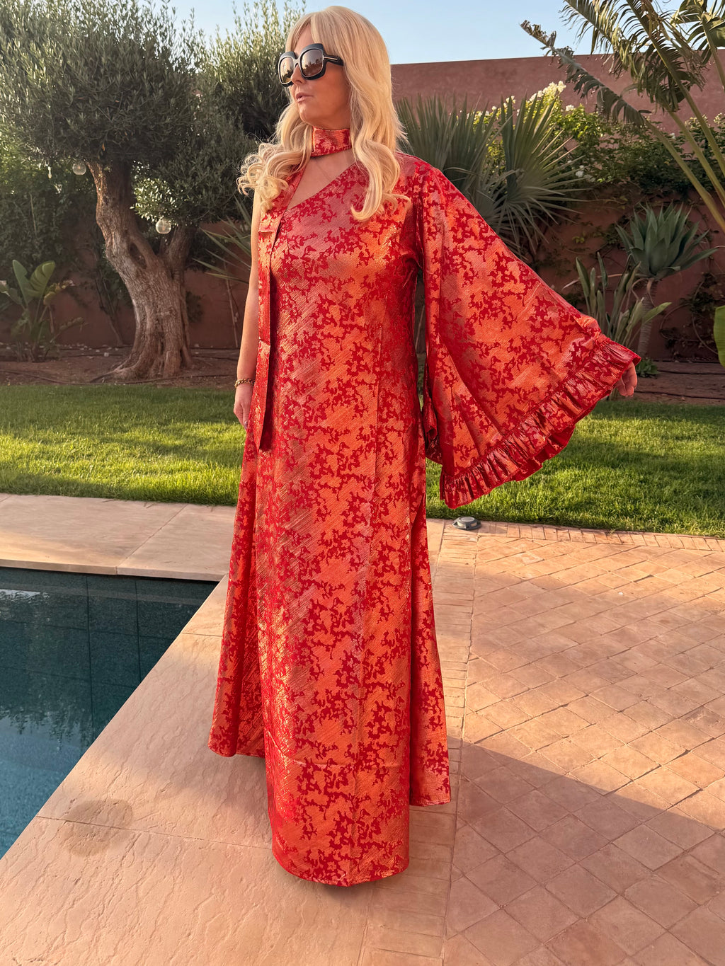 Stevie - Firelight Metallic One Shoulder
