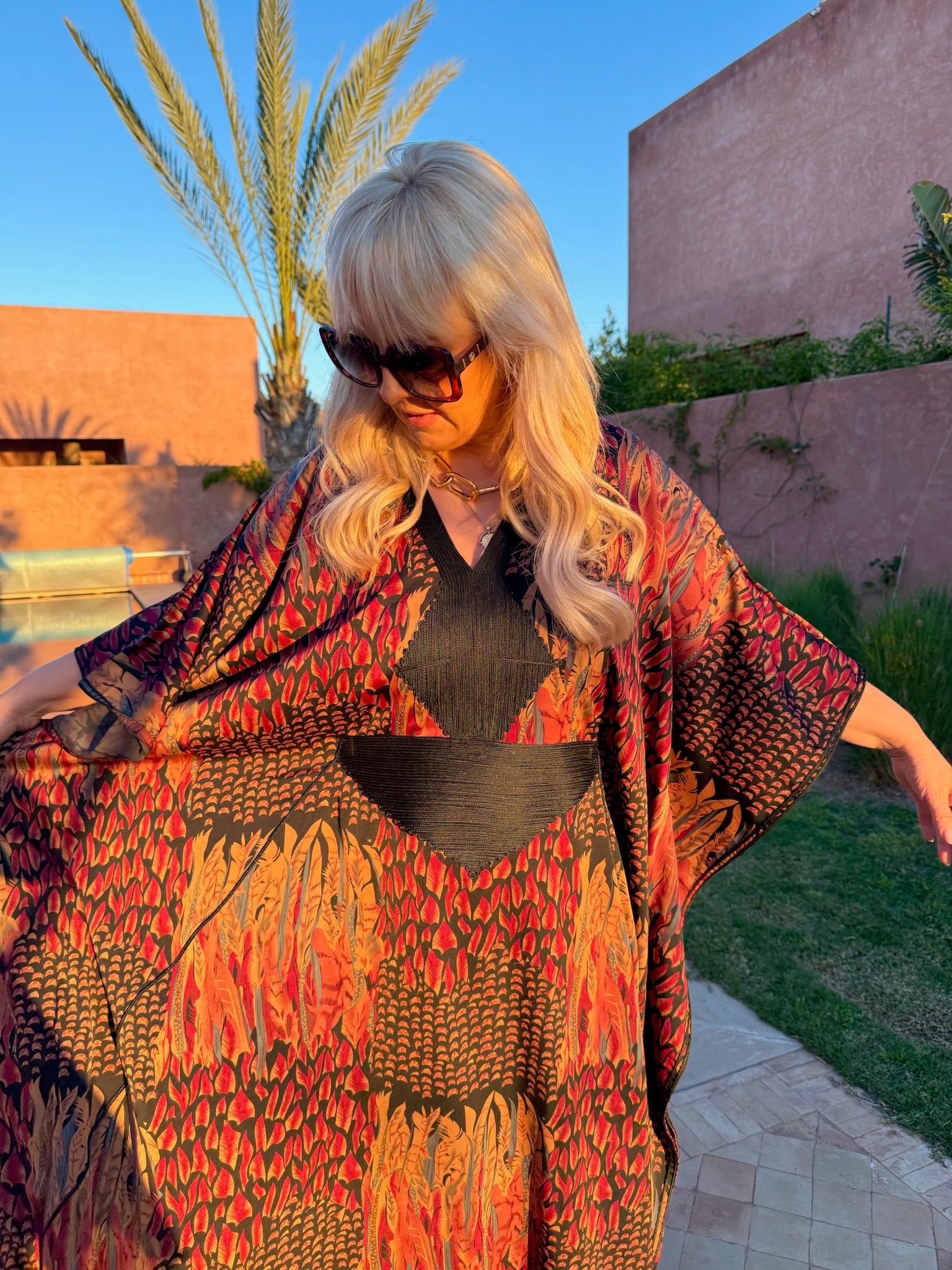 Kaftan - Feather Bohemian Silk