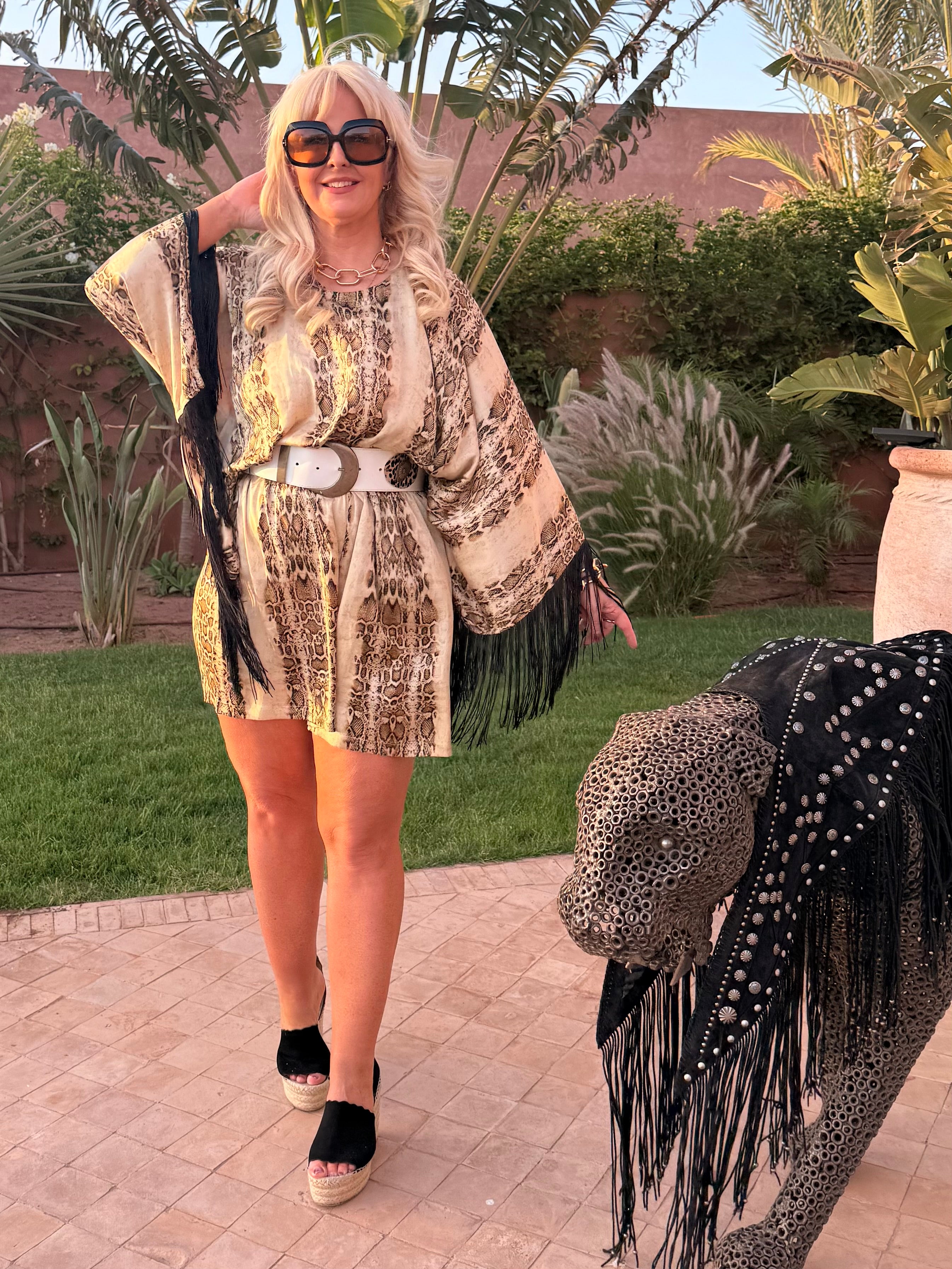 Sam Snake print Playsuit Jane’s Coachella outfit