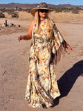 Stevie - Desert Watercolor One Shoulder With Fringe