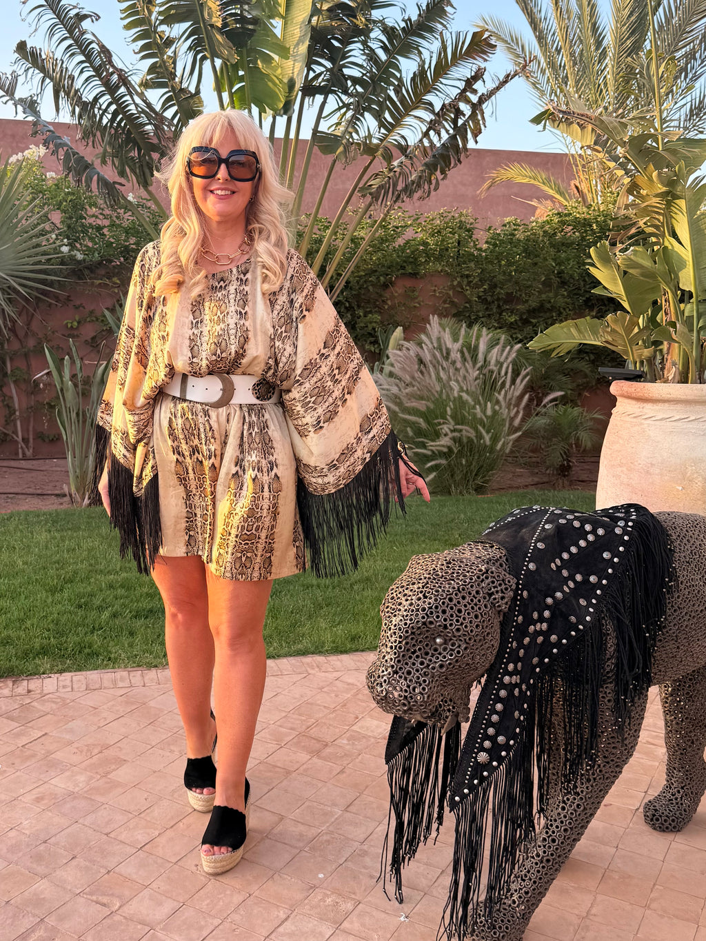 Sam Snake print Playsuit Jane’s Coachella outfit