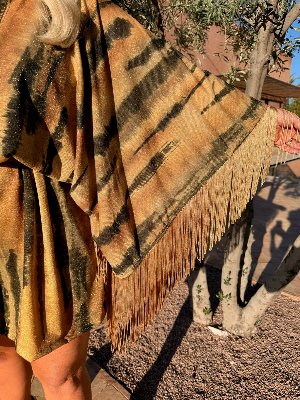 Sam - Lurex Gold Desert Stripe Fringe