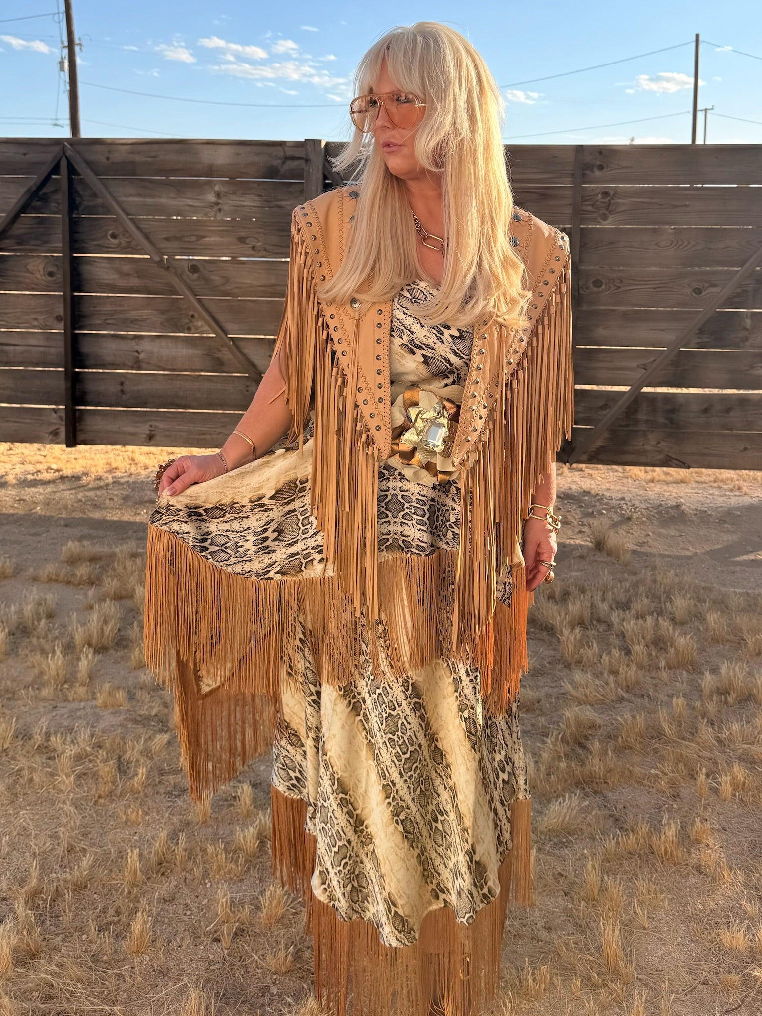 Spencer - Snake With Caramel Fringe Set
