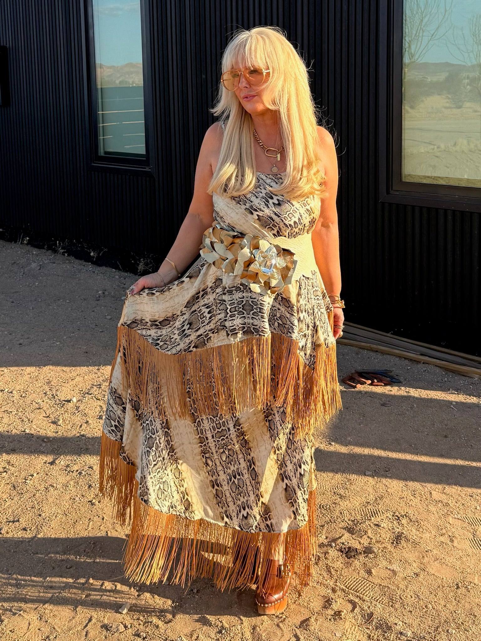 Spencer - Snake With Caramel Fringe Set