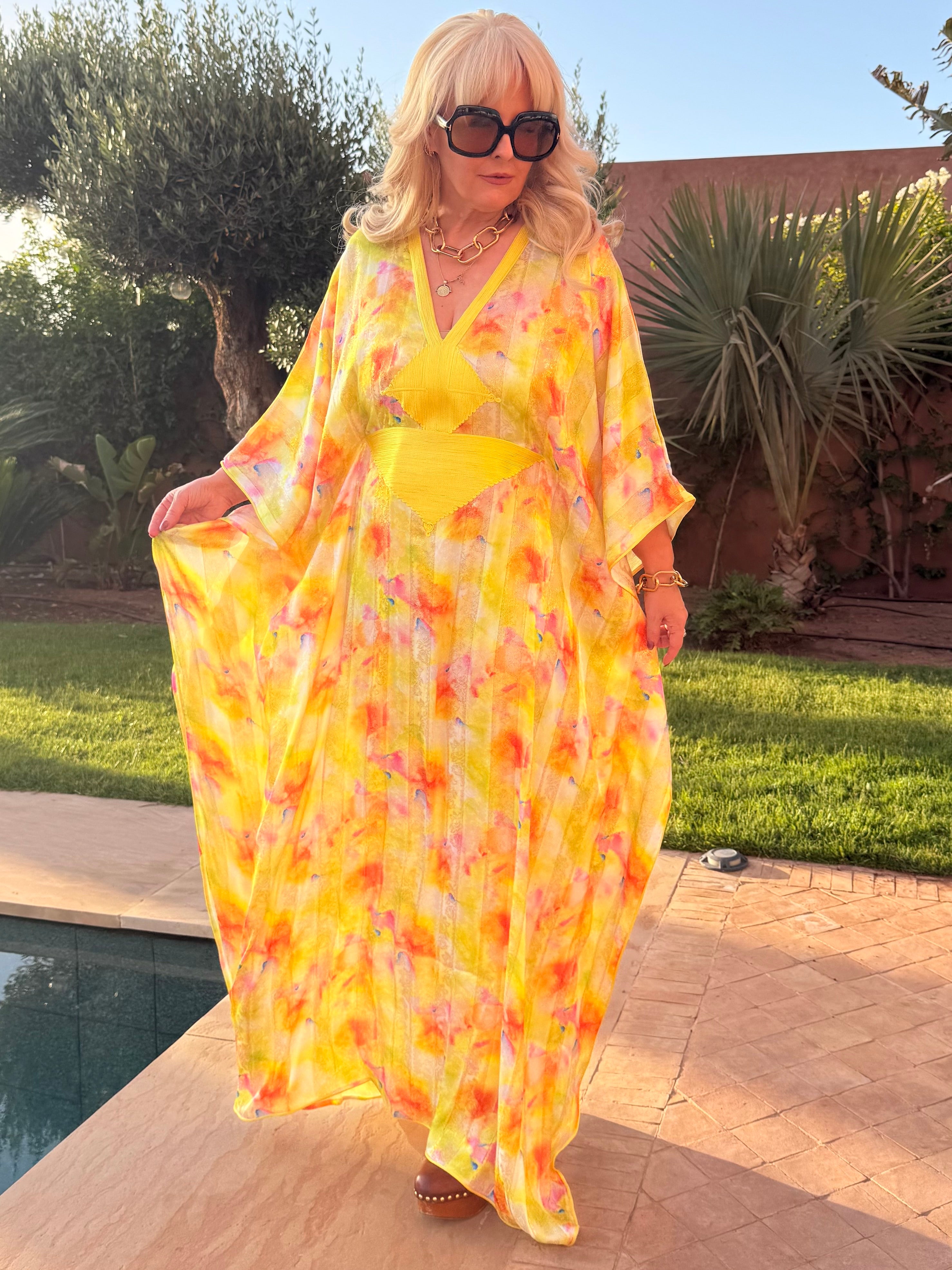 Kaftan - Sunshine Bloom embroidered Maxi