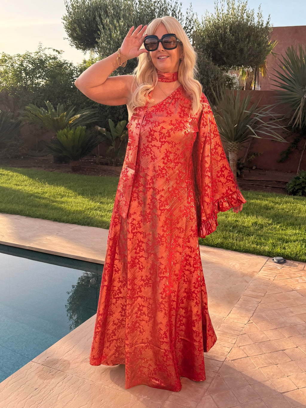 Stevie - Firelight Metallic One Shoulder