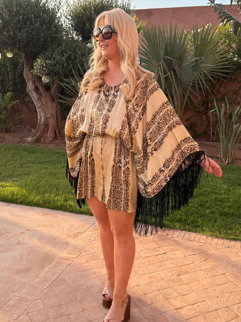 Sam Snake print Playsuit Jane’s Coachella outfit