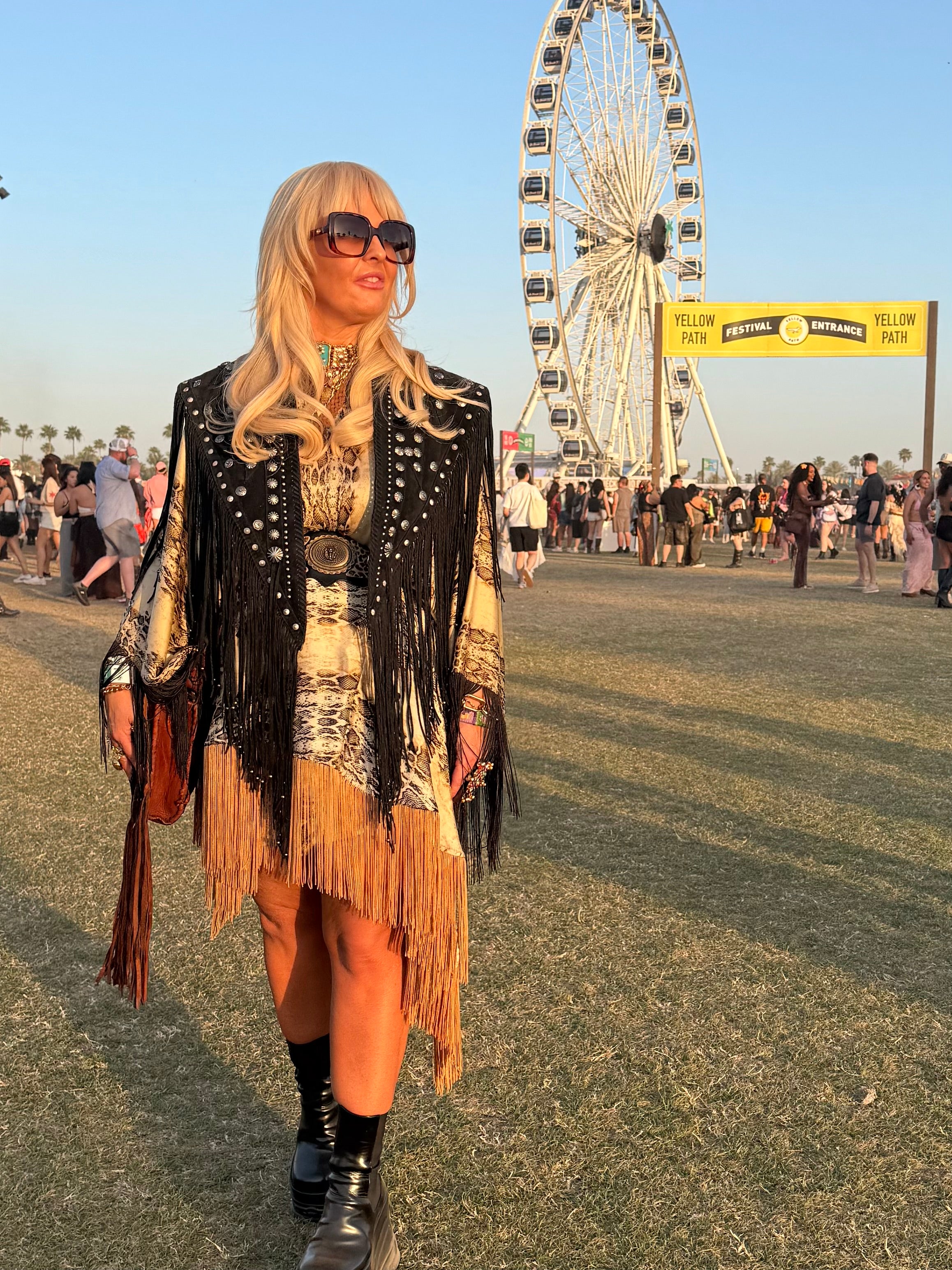 Sam Snake print Playsuit Jane’s Coachella outfit