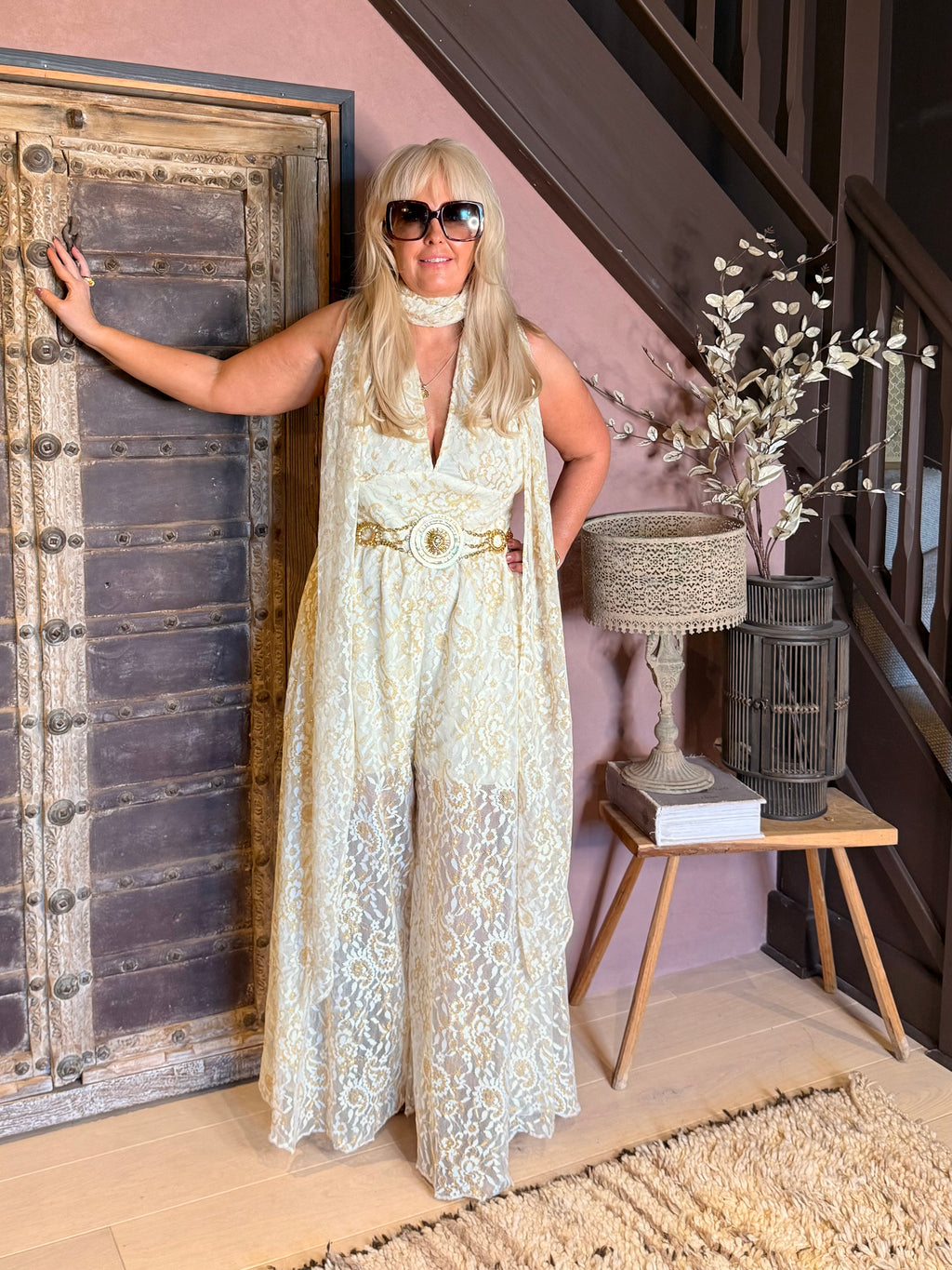 Caz - Cream Golden Sands Jumpsuit