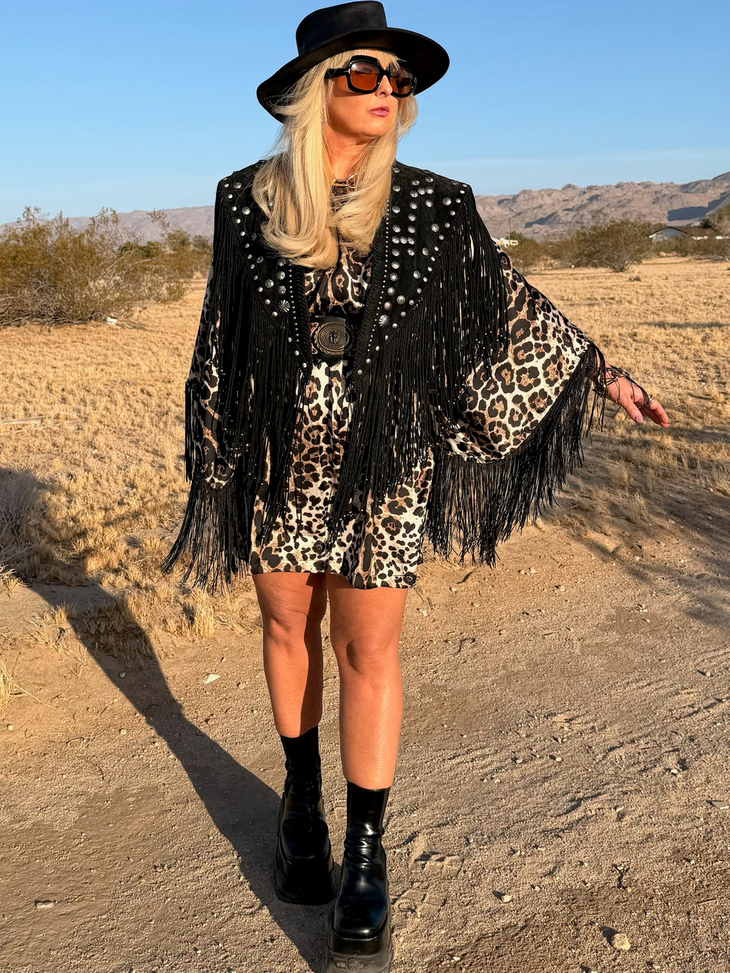 Sam - Animal Print Fringed