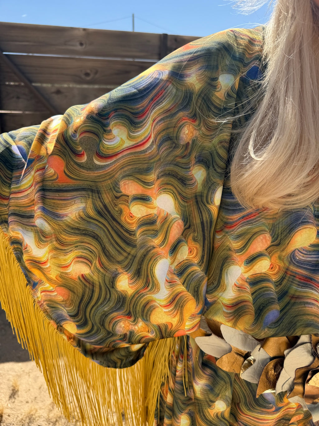 Salma - Yellow & Green Golden Swirl