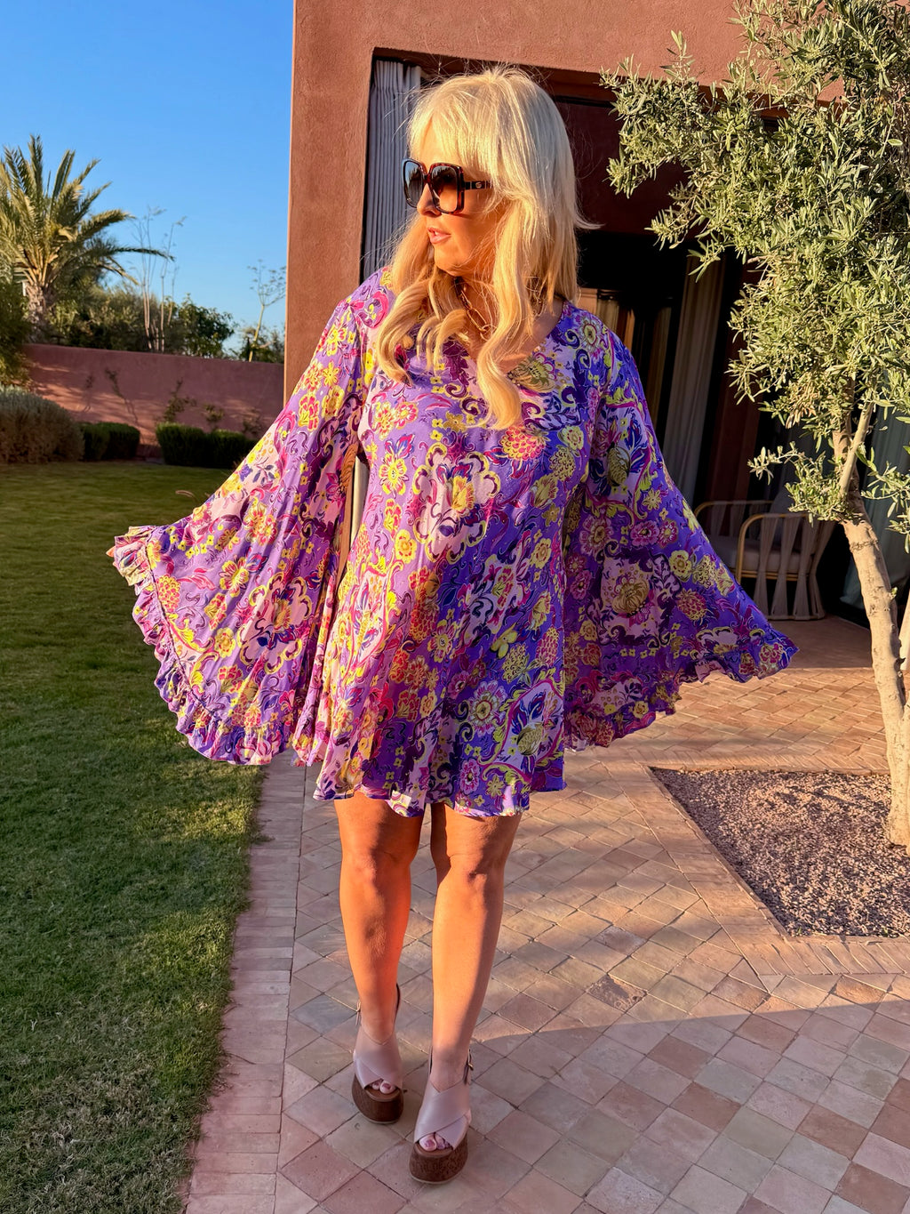 Short Stevie - Purple Neon Cotton