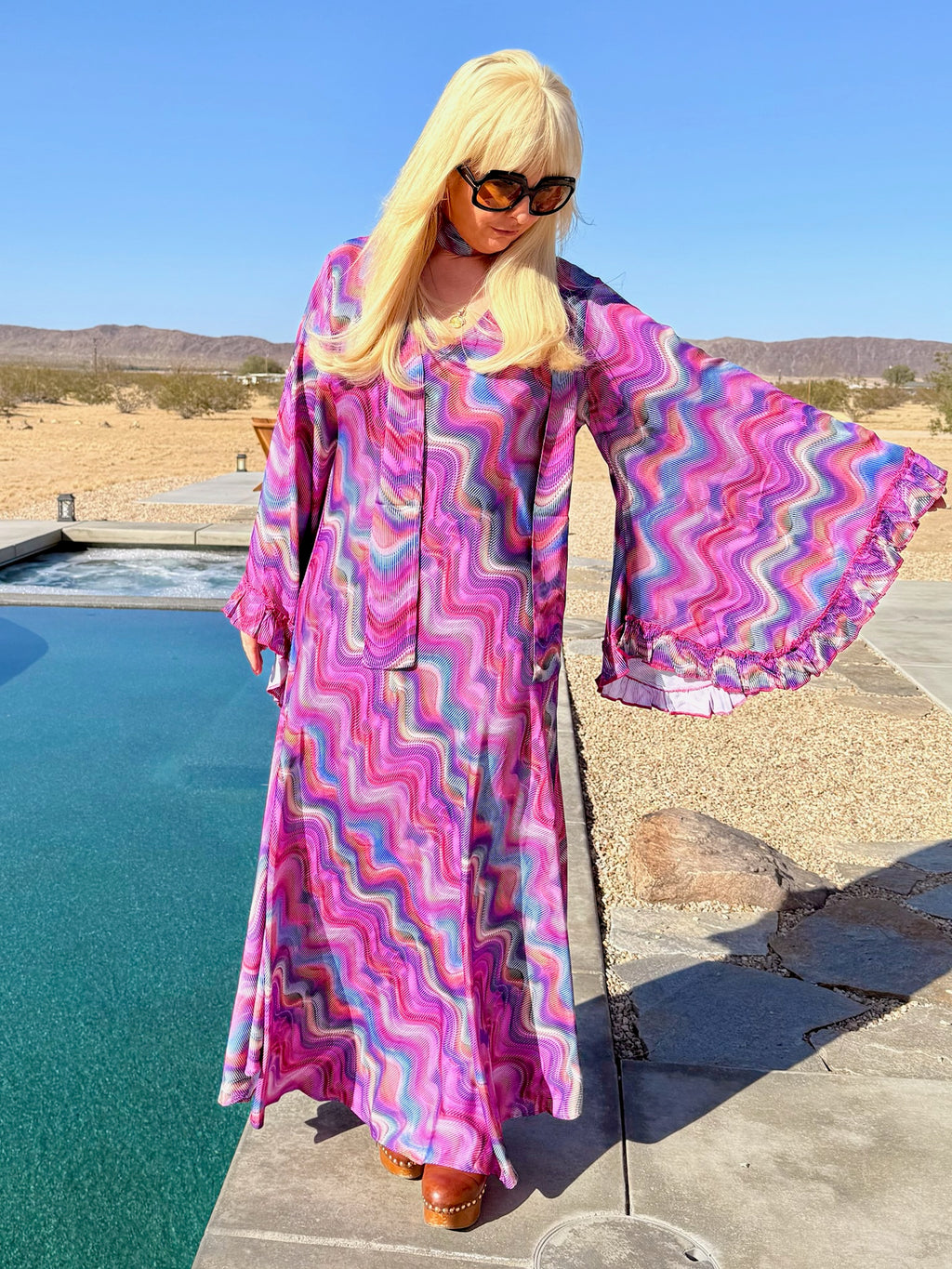 Stevie - Stevie Dress – Psychedelic Wave Print