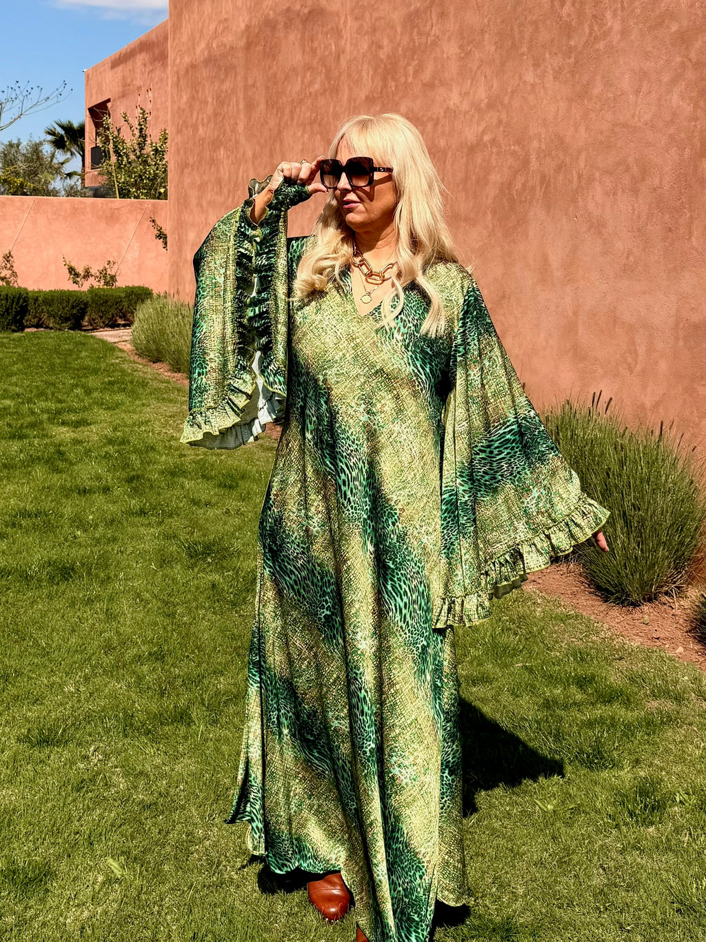 Stevie - Green Animal Print