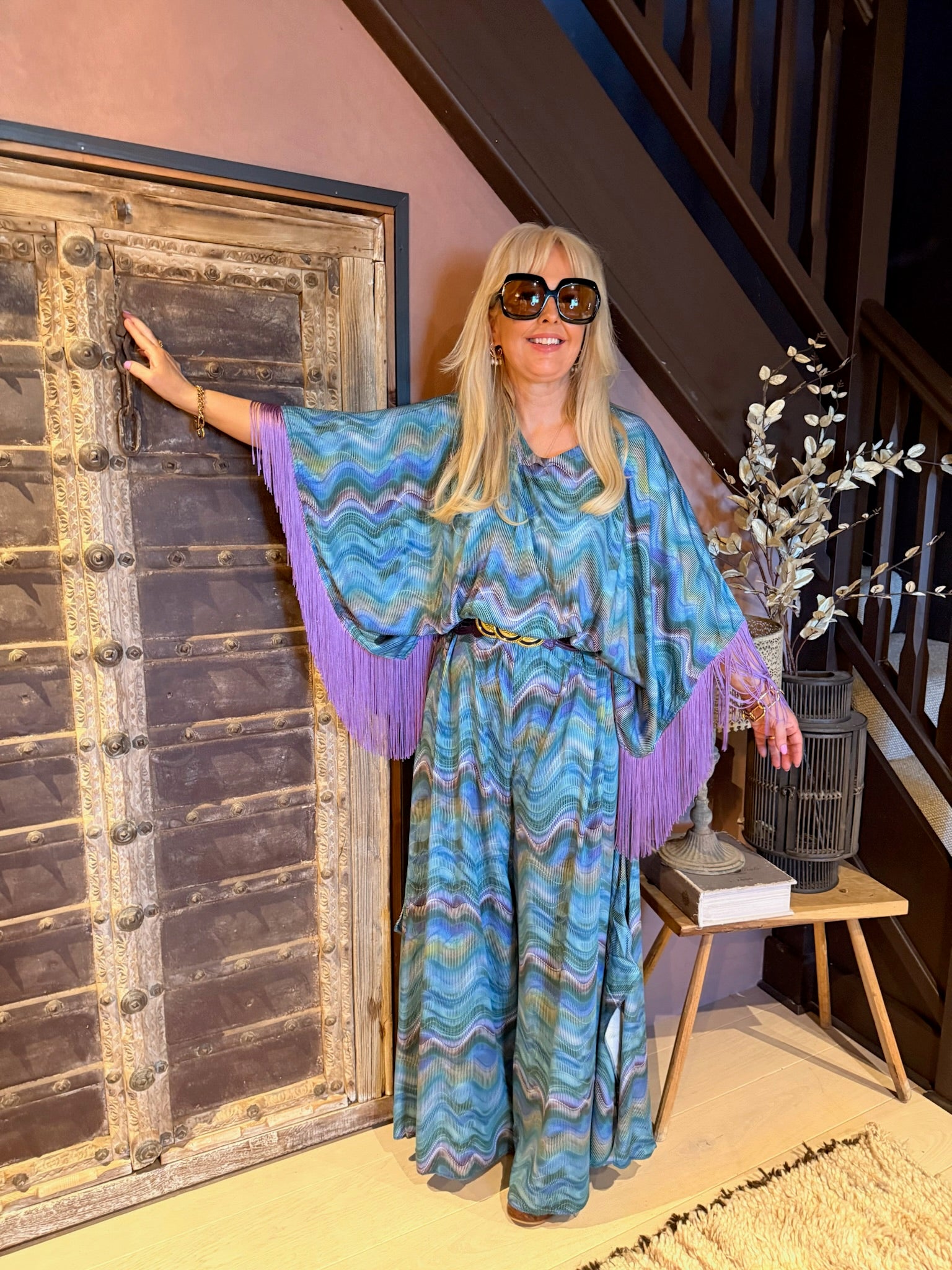 Salma - Multicolor Wave Silk Jumpsuit