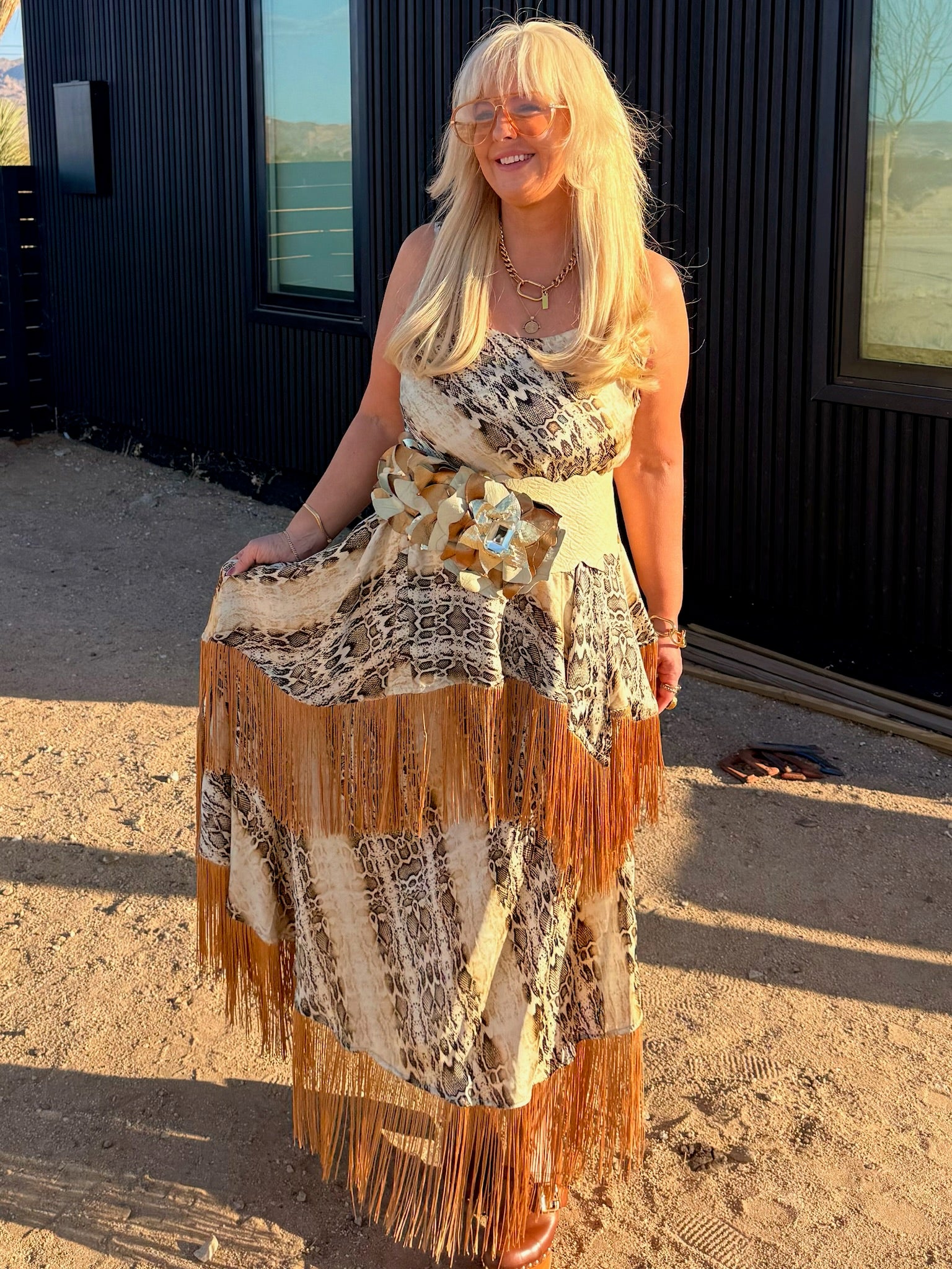 Spencer - Snake With Caramel Fringe Set