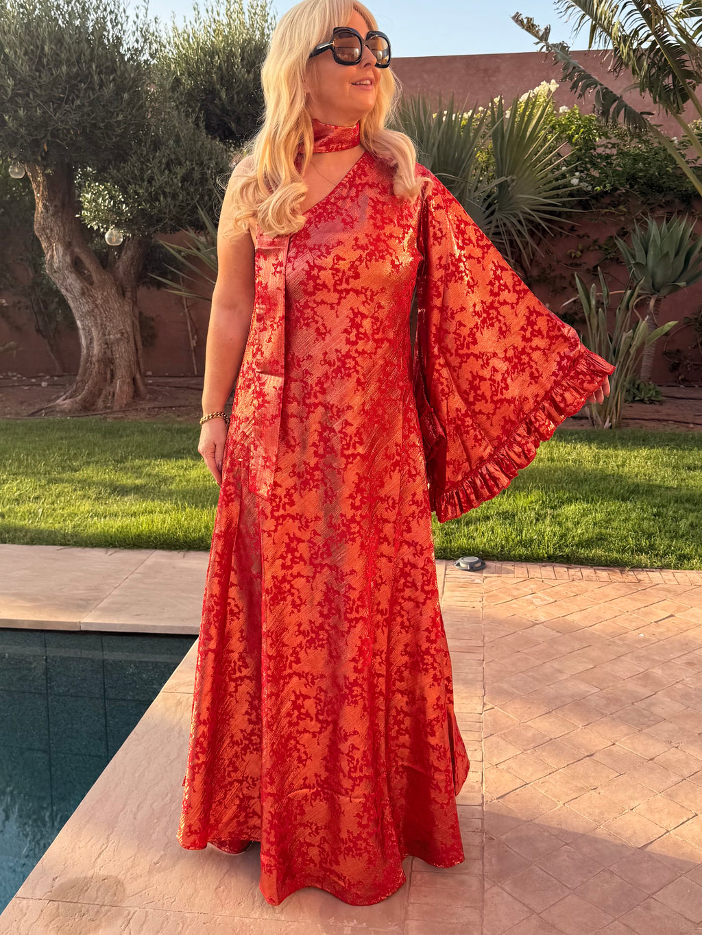 Stevie - Firelight Metallic One Shoulder