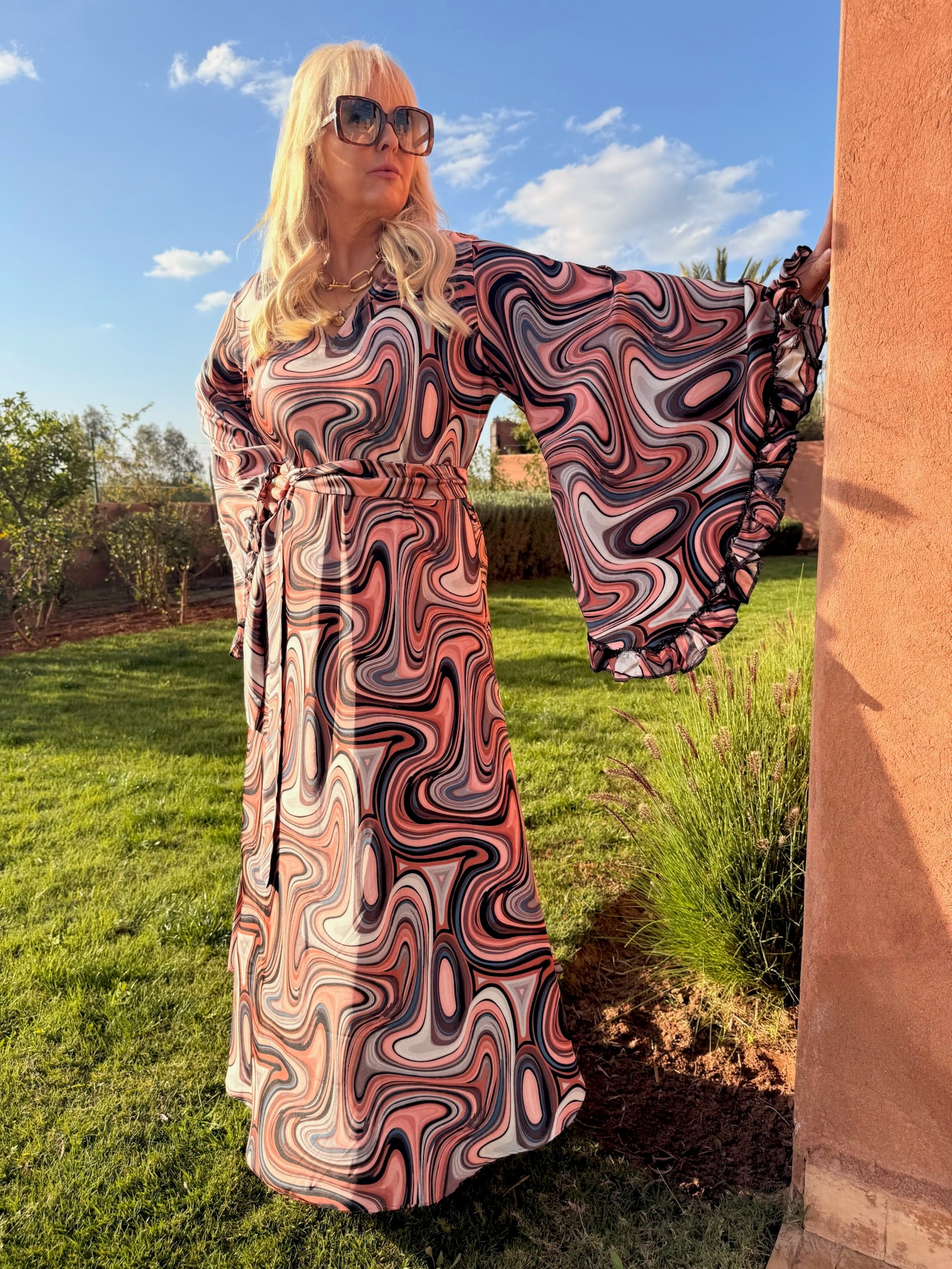 Stevie – Neutral Brown Pucci Swirl